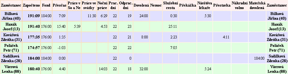 Docházkový systém Docházka 3000